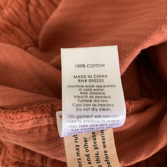 Pacsun Rust Corduroy Mini Skirt 25 Paperbag Waist Button Front Fall Aesthetic - Picture 5 of 5